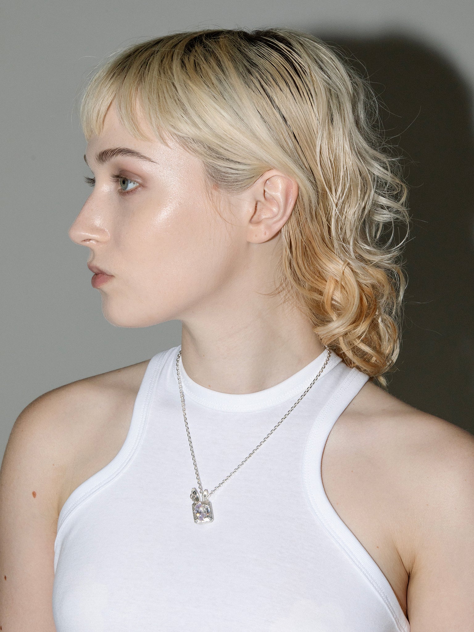 SILVER METAL ZONG NECKLACE - WILD HARE EDITION (CLEAR STONE)