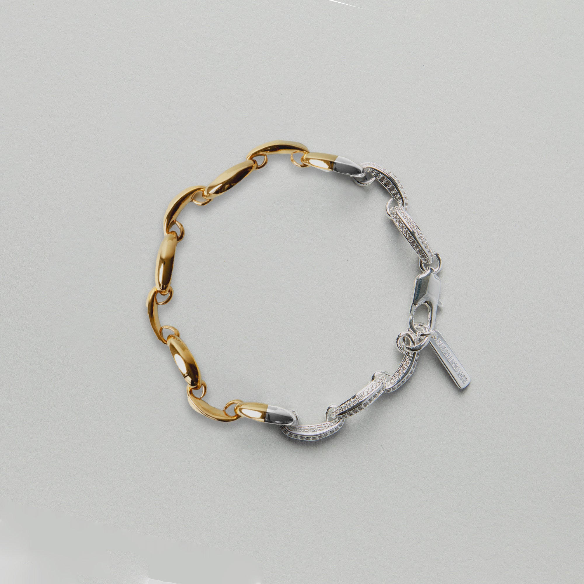 two-tone pavé kamon bracelet