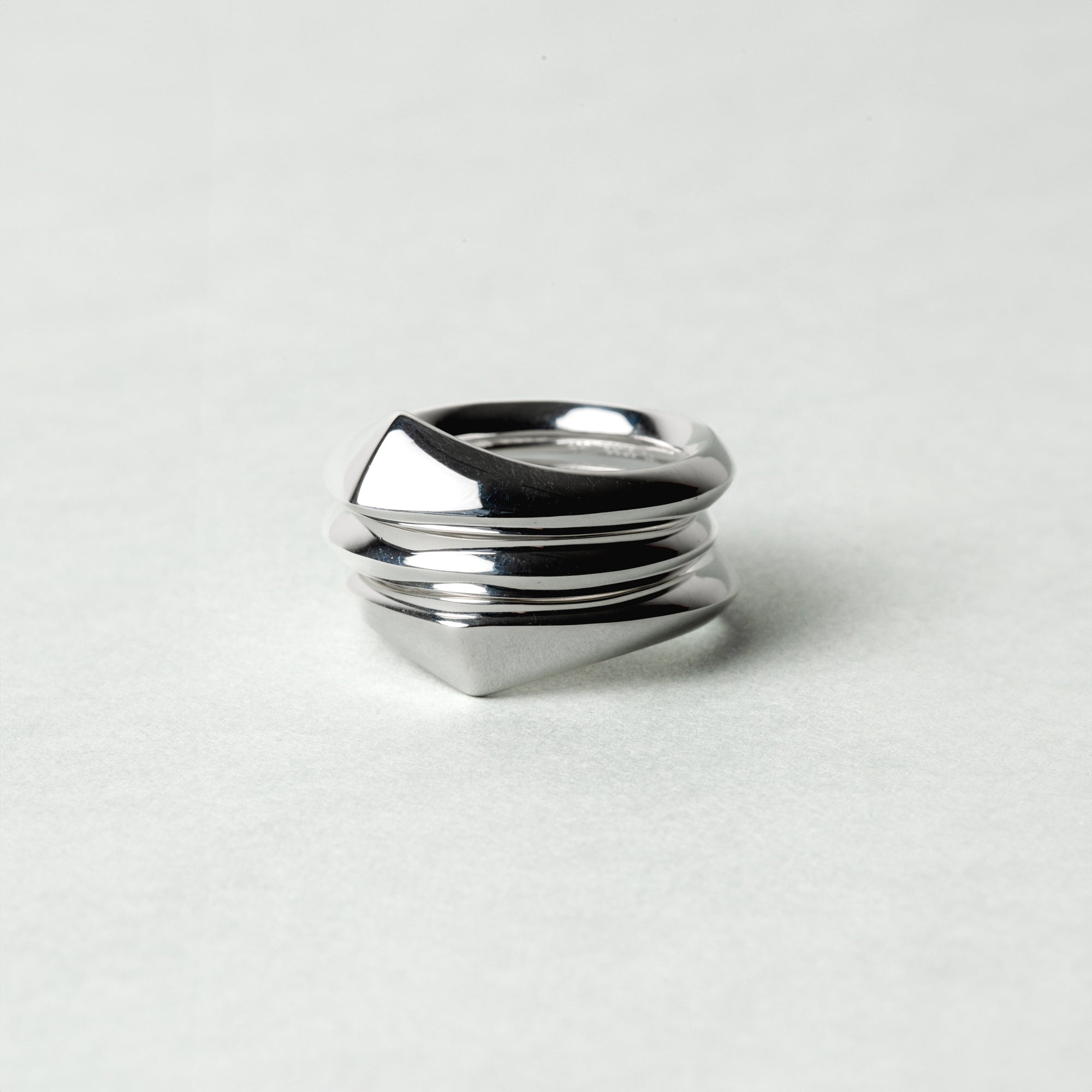 SILVER SURINITY TRIO RING SET