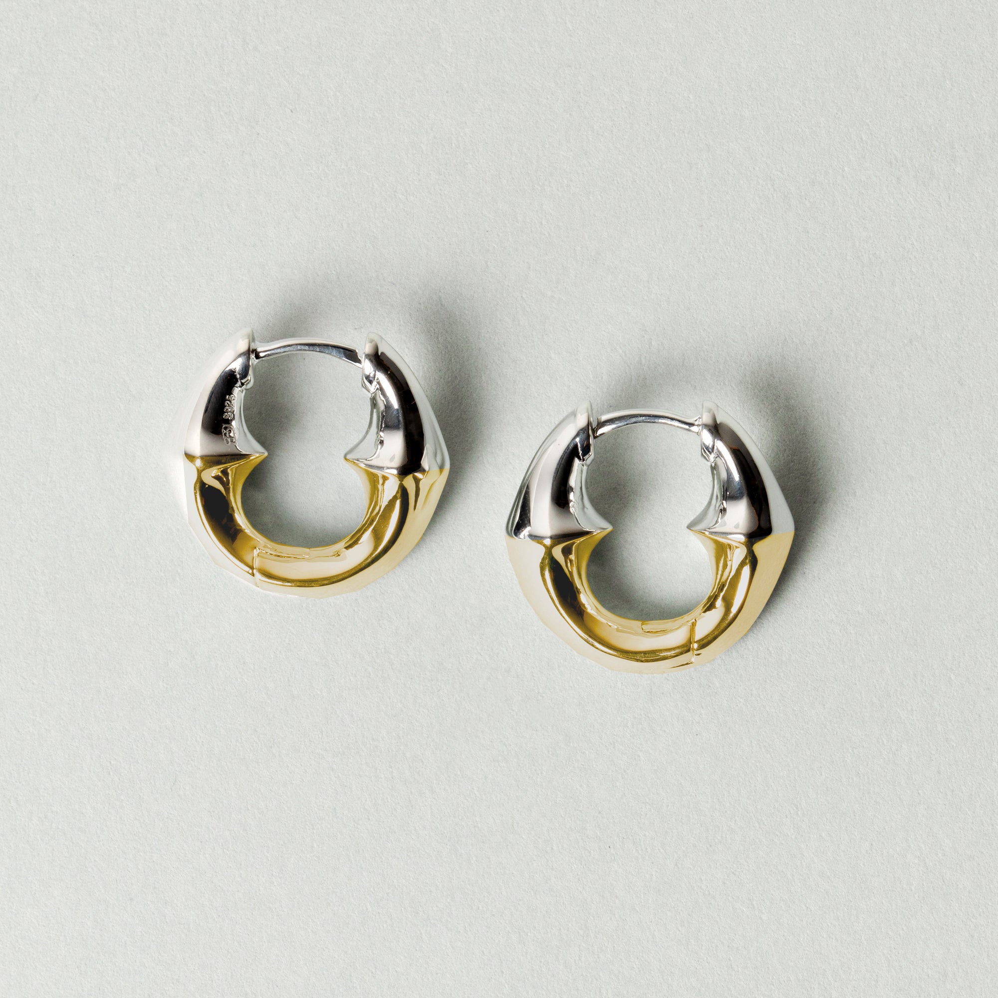 TWO-TONE SMALL SURINITY HOOP PAIR EARRING