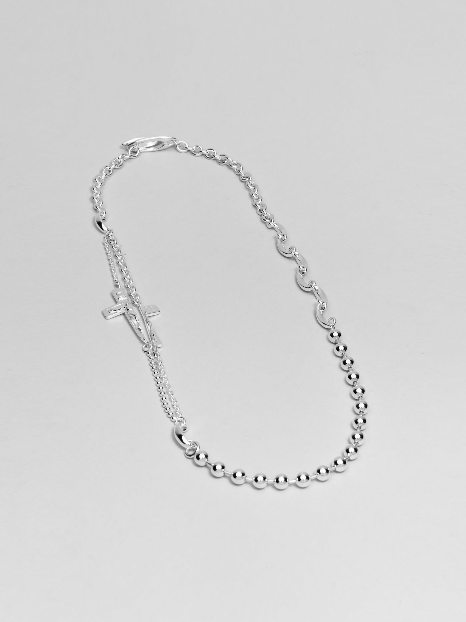 SLJ SILVER MIXED CHAIN NECKLACE I